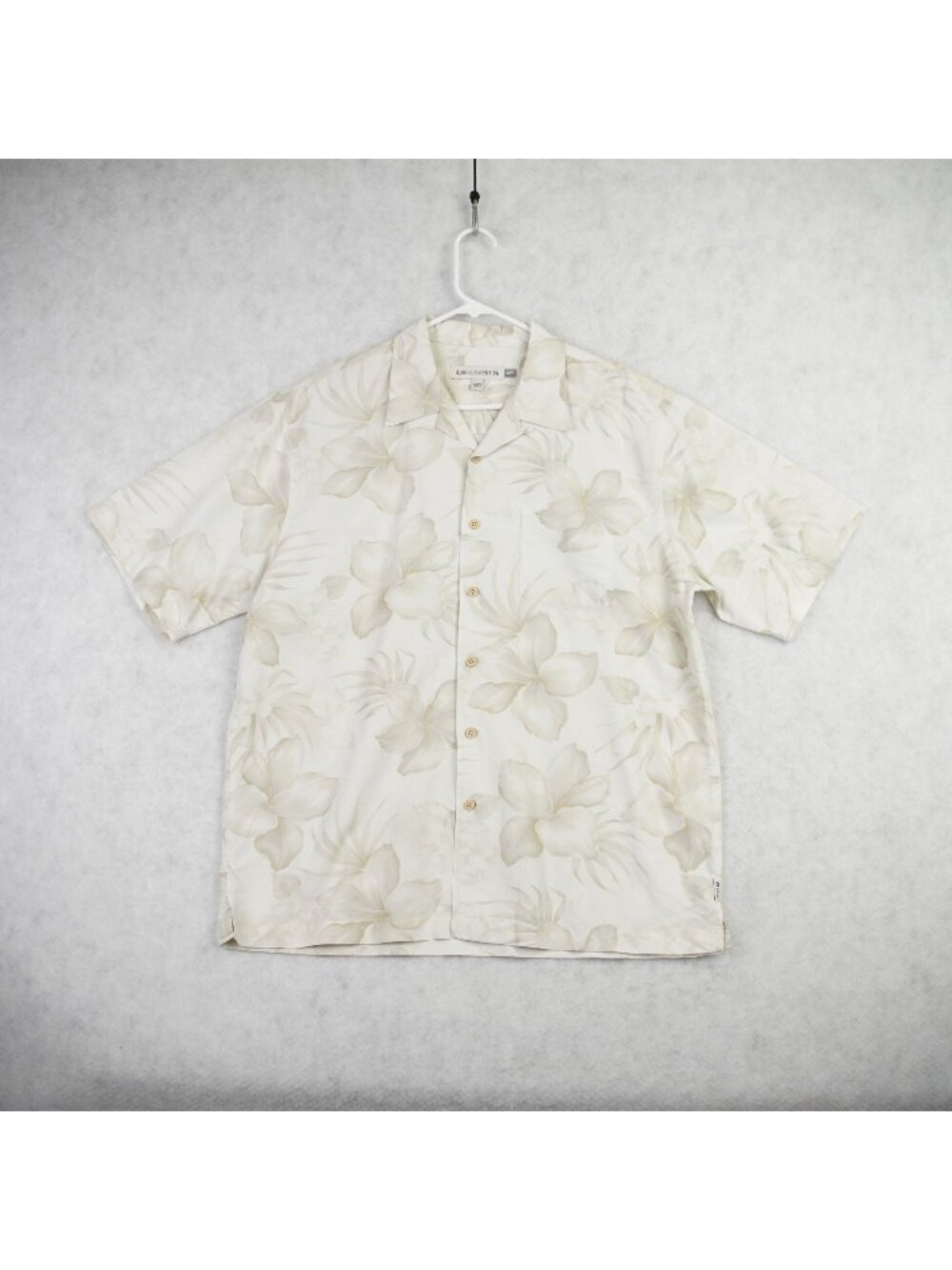 Vintage Quiksilver Edition Mens Floral Hawaiian Shirt Sz L Short Sleeve Holiday